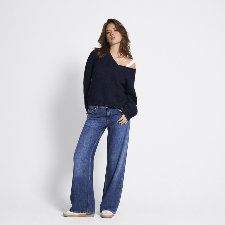 Knit v-neck sweater "Eina" Dark Blue